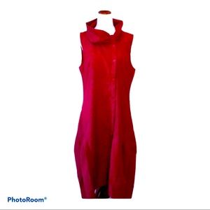 🎉 HP 🎉 Cottagecore Fall Apple Red Bow Cowl Neck‎ Button Midi Dress